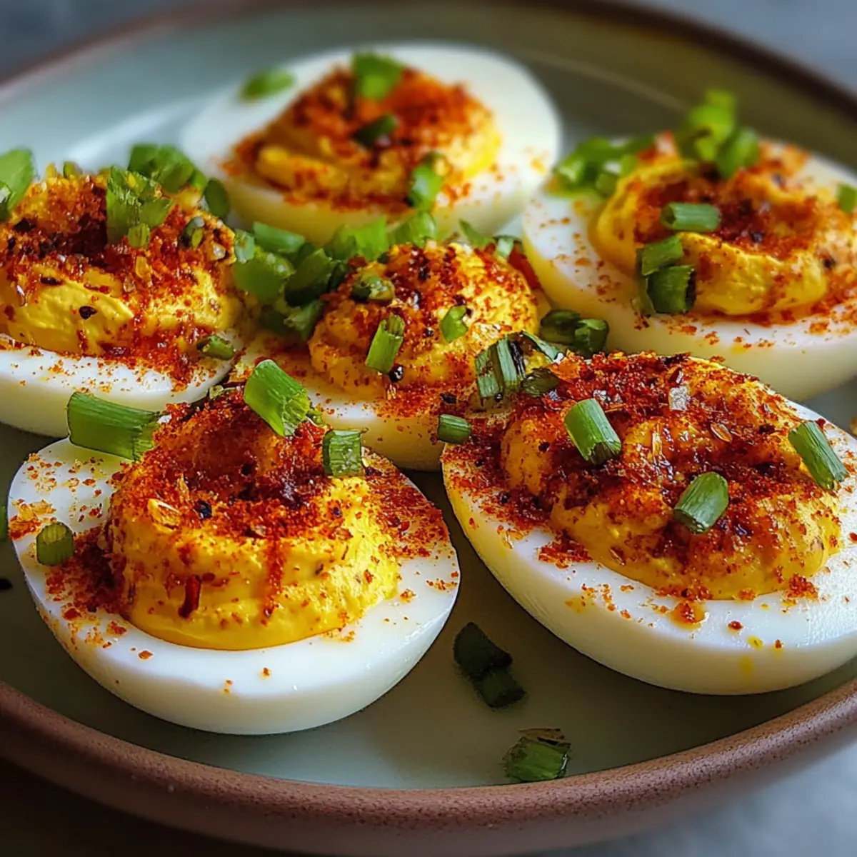 Spicy Chili Garlic Deviled Eggs