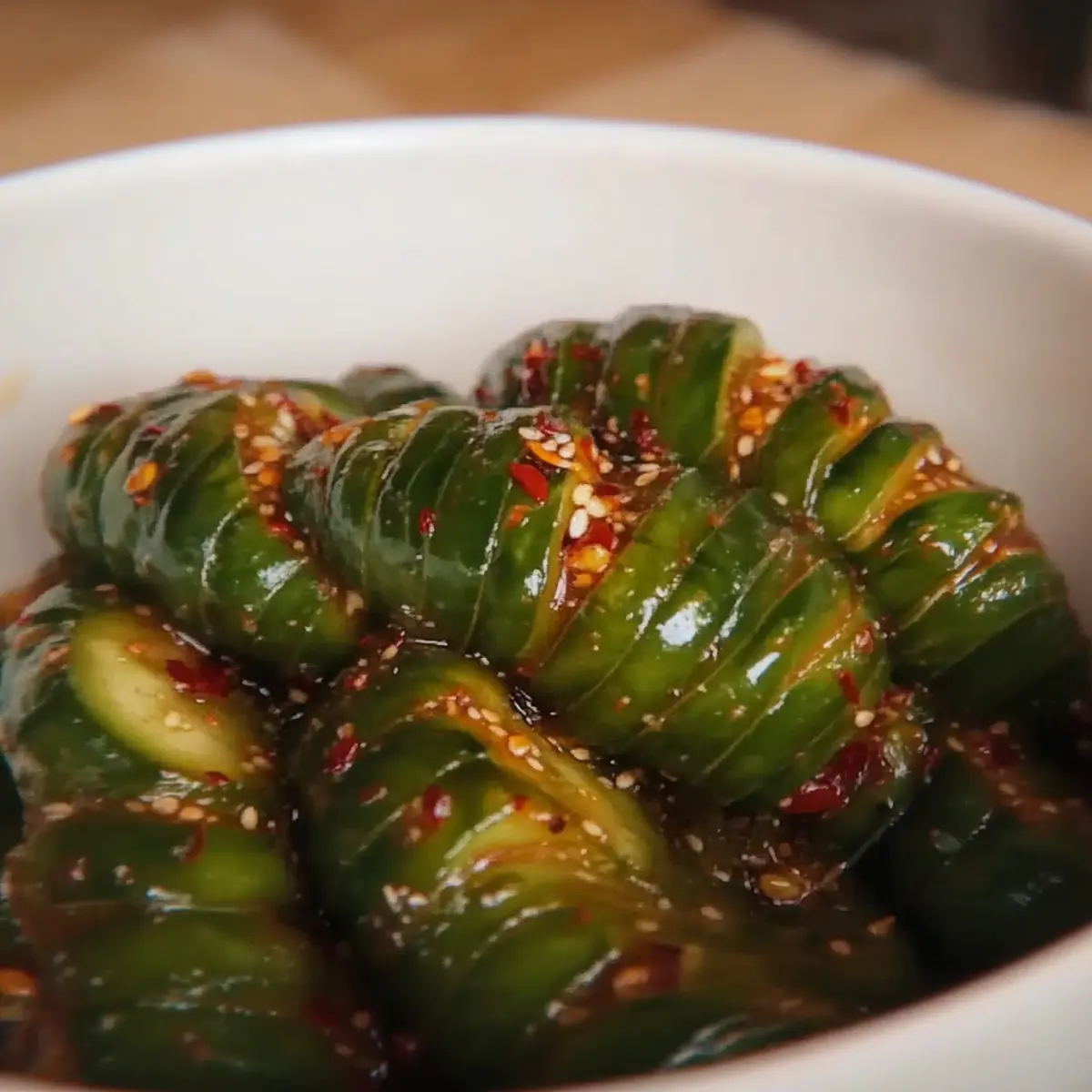 Spicy Spiral Cucumber Salad