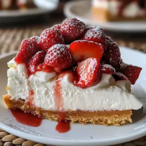 Strawberry Topped Cheesecake Dessert