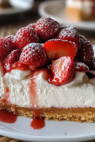 Strawberry Topped Cheesecake Dessert