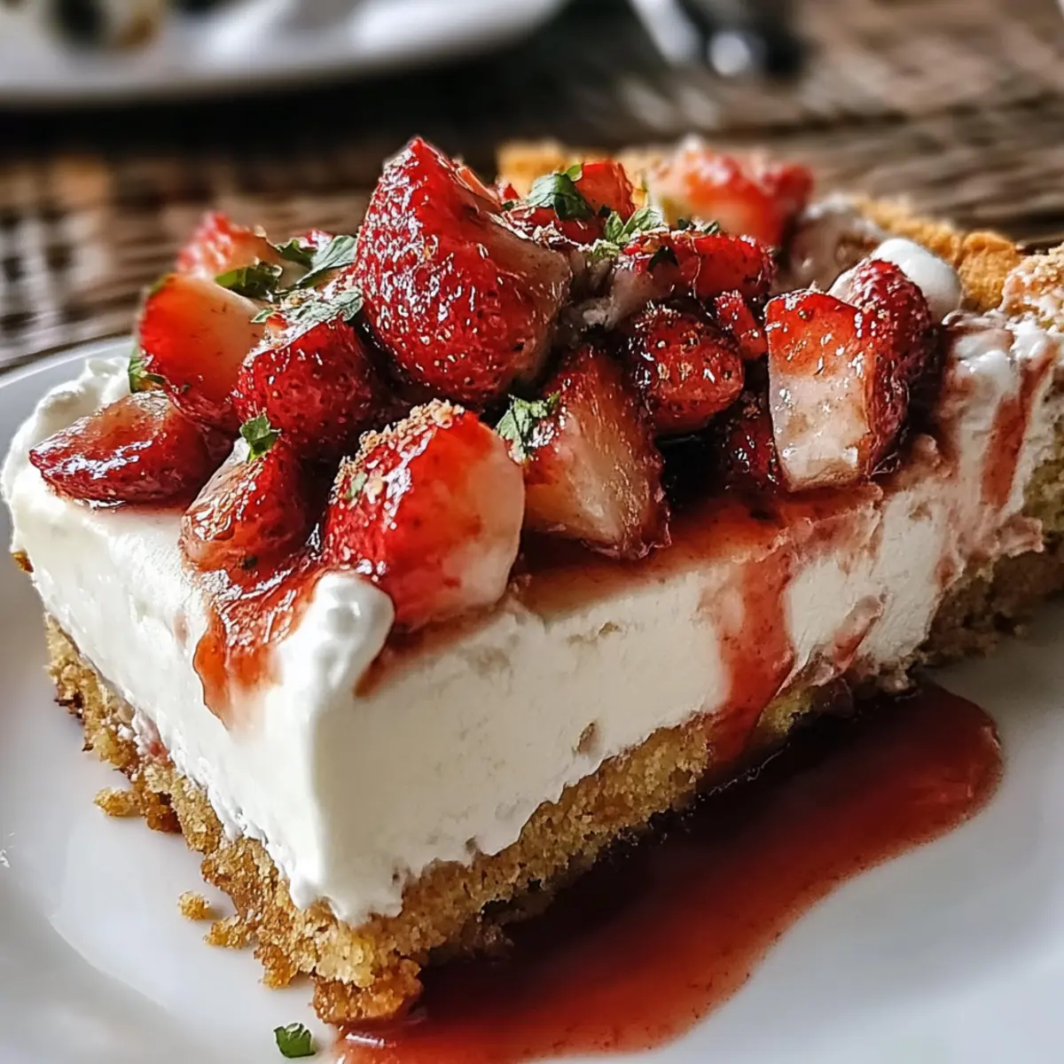 Strawberry Topped Cheesecake Dessert