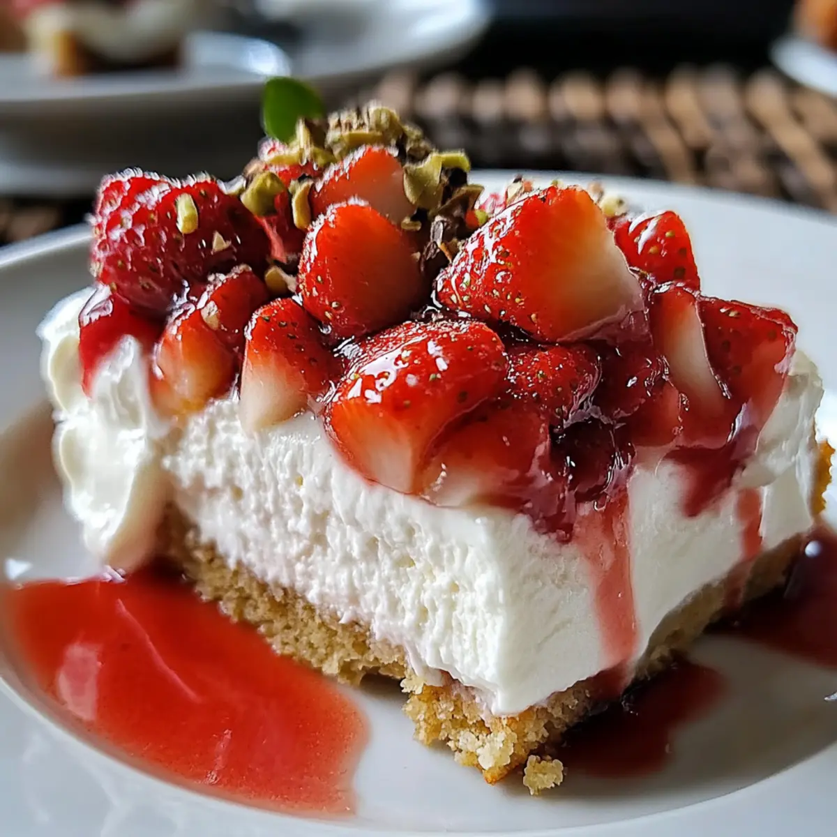 Strawberry Topped Cheesecake Dessert
