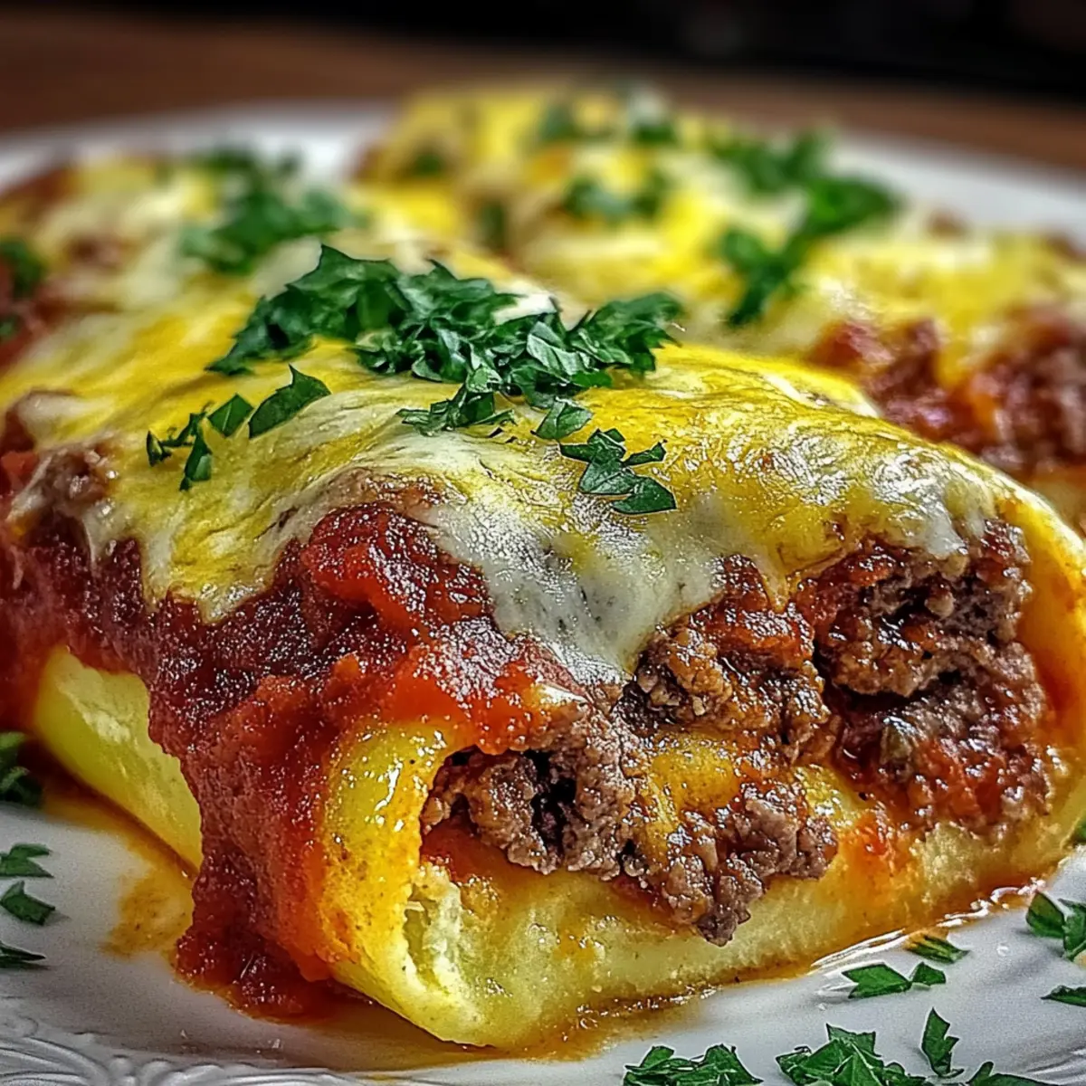 Stuffed Manicotti with Meat Sauce