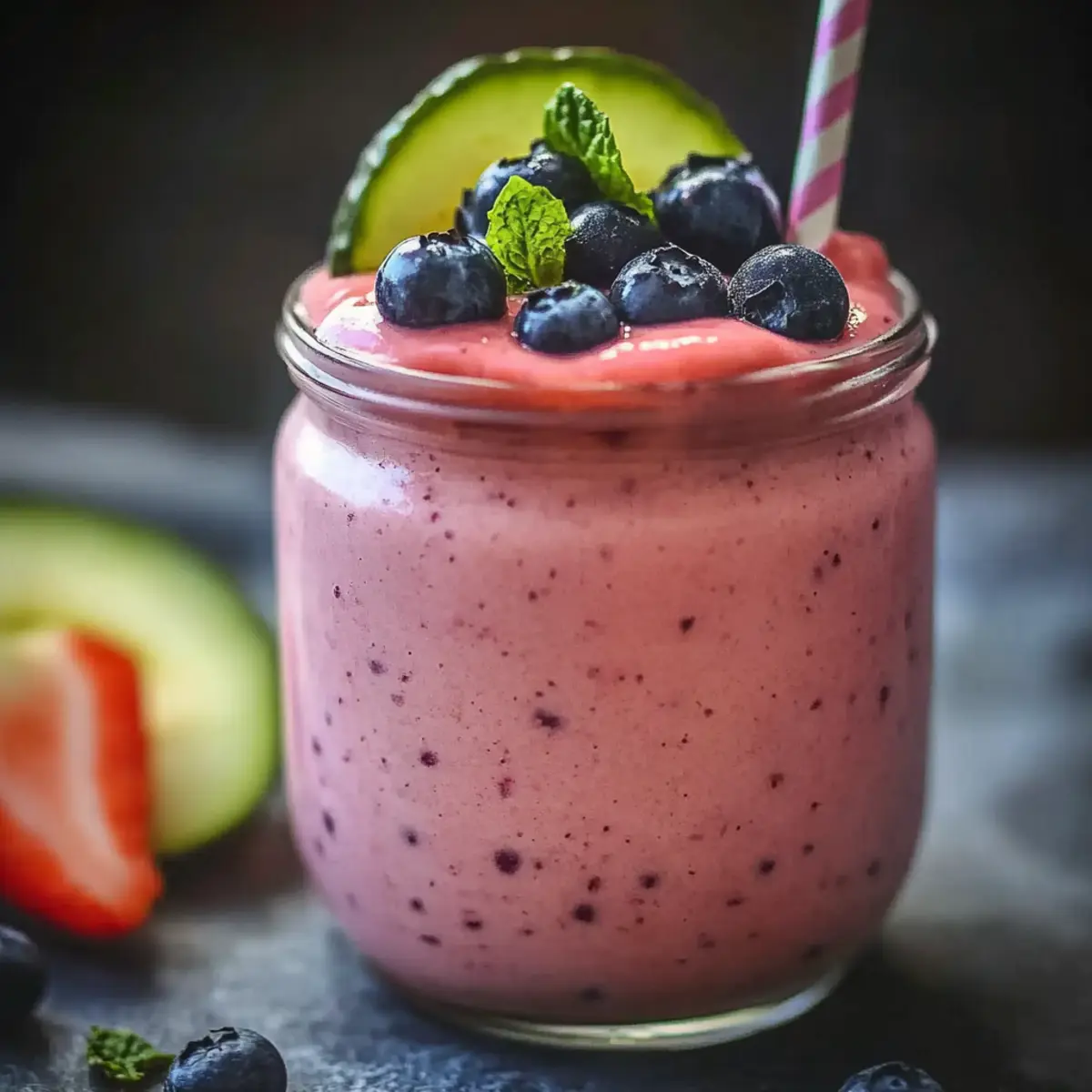Watermelon Blueberry Protein Smoothie