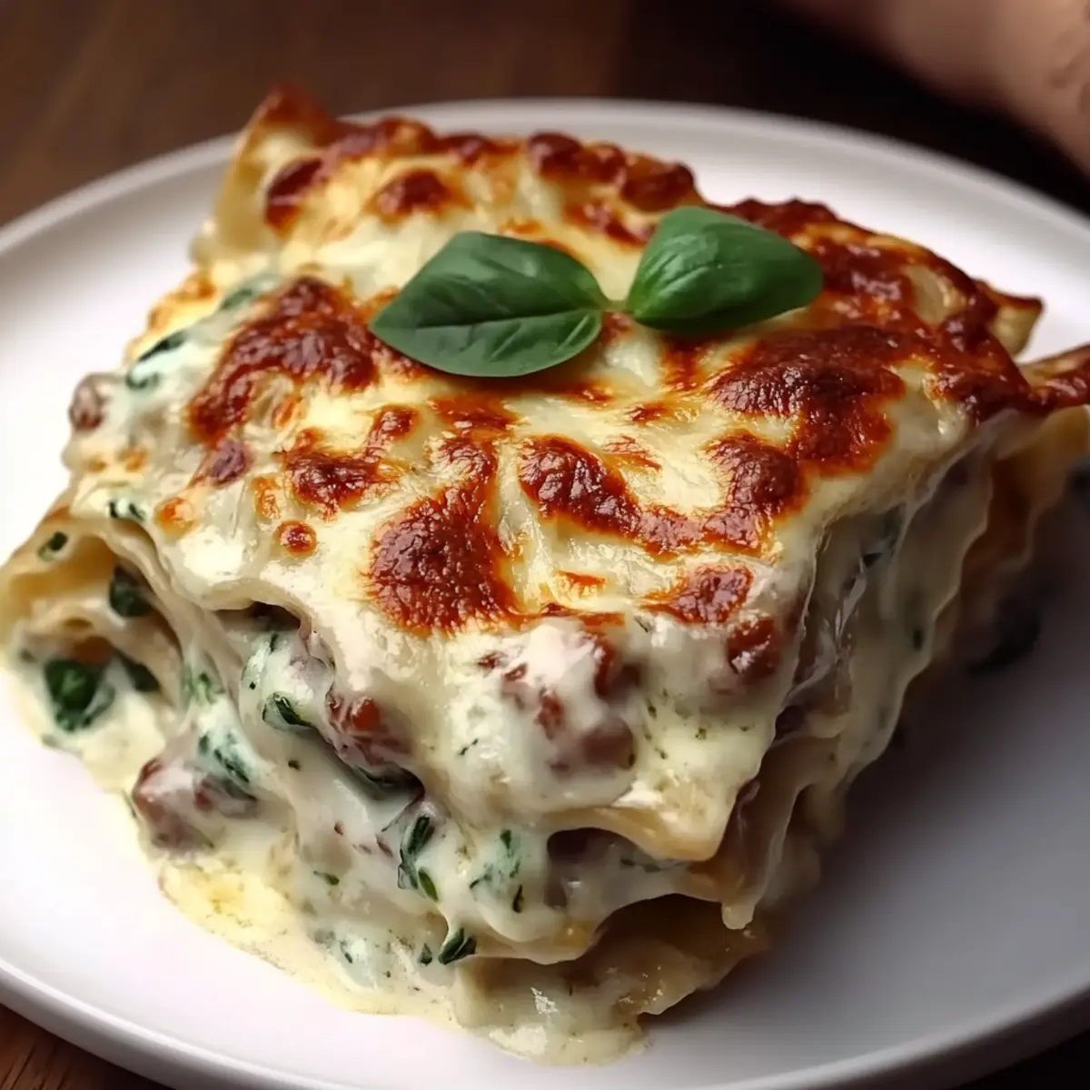 White Lasagna with Garlicky Greens and Mushrooms