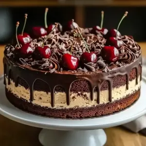 Black Forest-Inspired Chocolate, Vanilla Cherry & Mascarpone Layer Cake with Chocolate Ganache