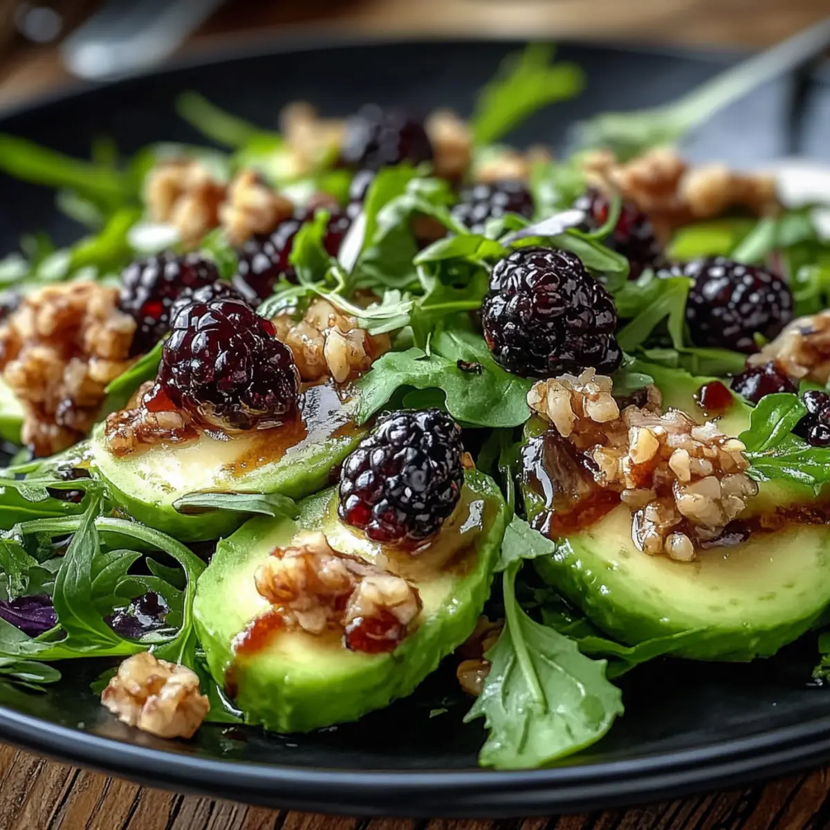 Blackberry Avocado Arugula Salad