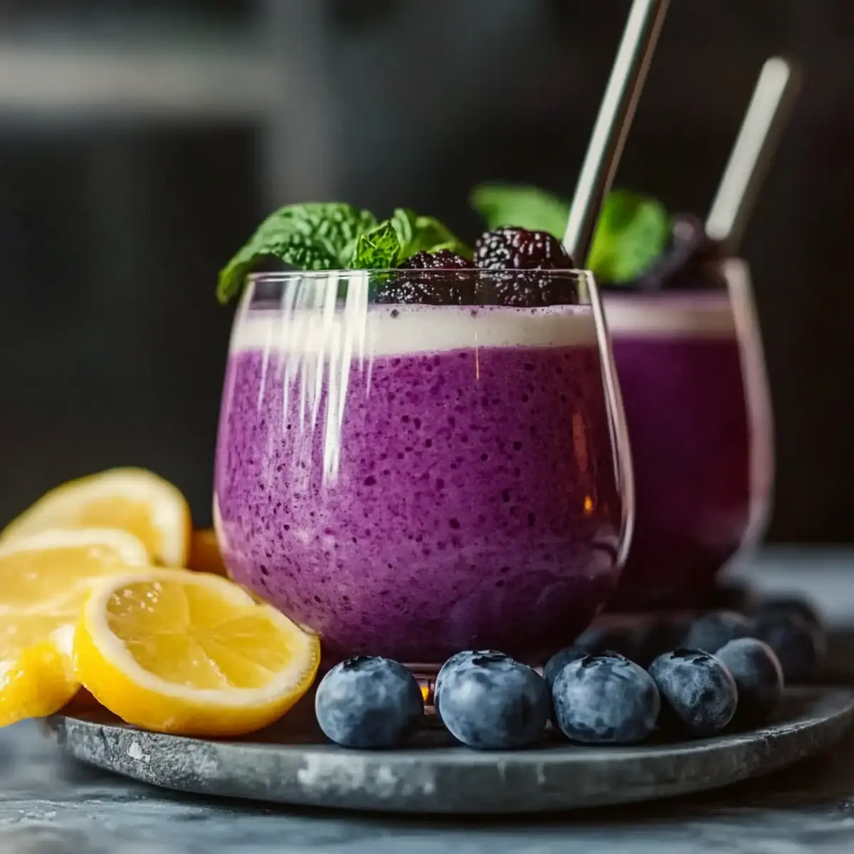 Blueberry Avocado Smoothie With Lemon & Yogurt