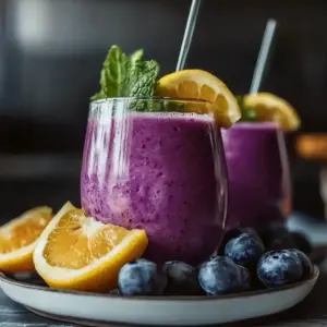 Blueberry Avocado Smoothie With Lemon & Yogurt