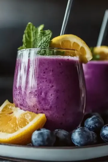 Blueberry Avocado Smoothie With Lemon & Yogurt