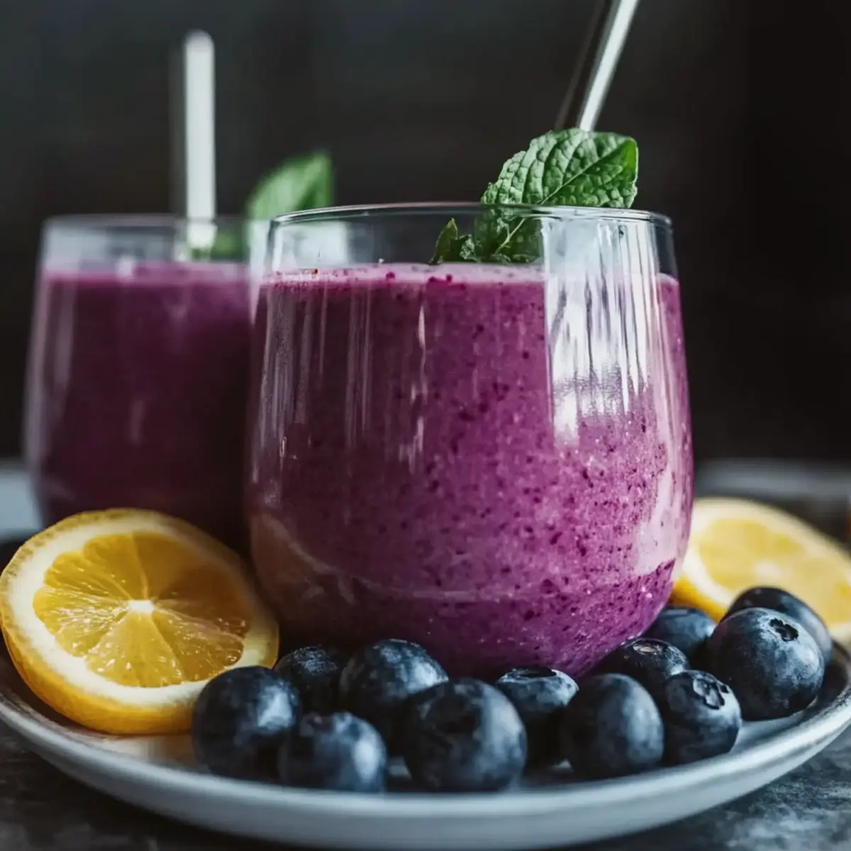 Blueberry Avocado Smoothie With Lemon & Yogurt