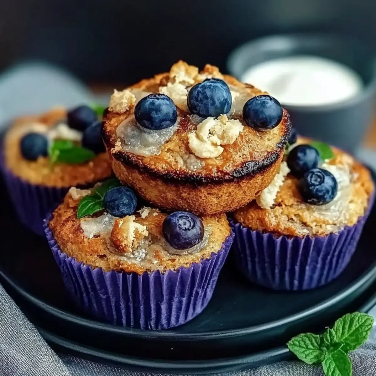 Blueberry Cottage Cheese Muffins