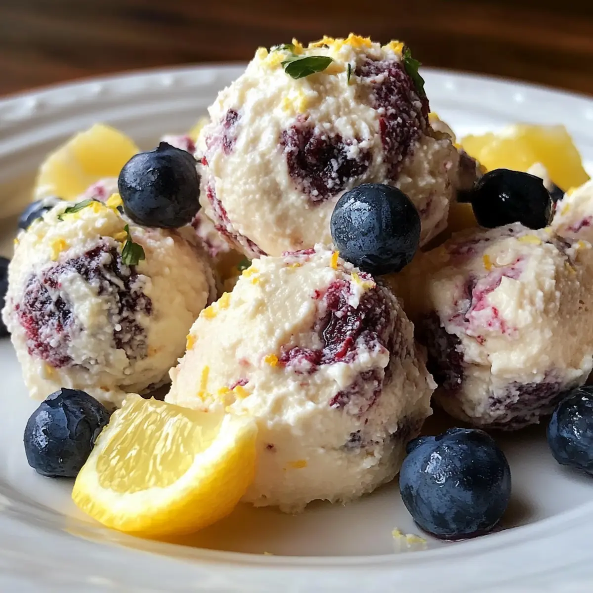 Blueberry and Lemon Zest Cottage Cheese Bites