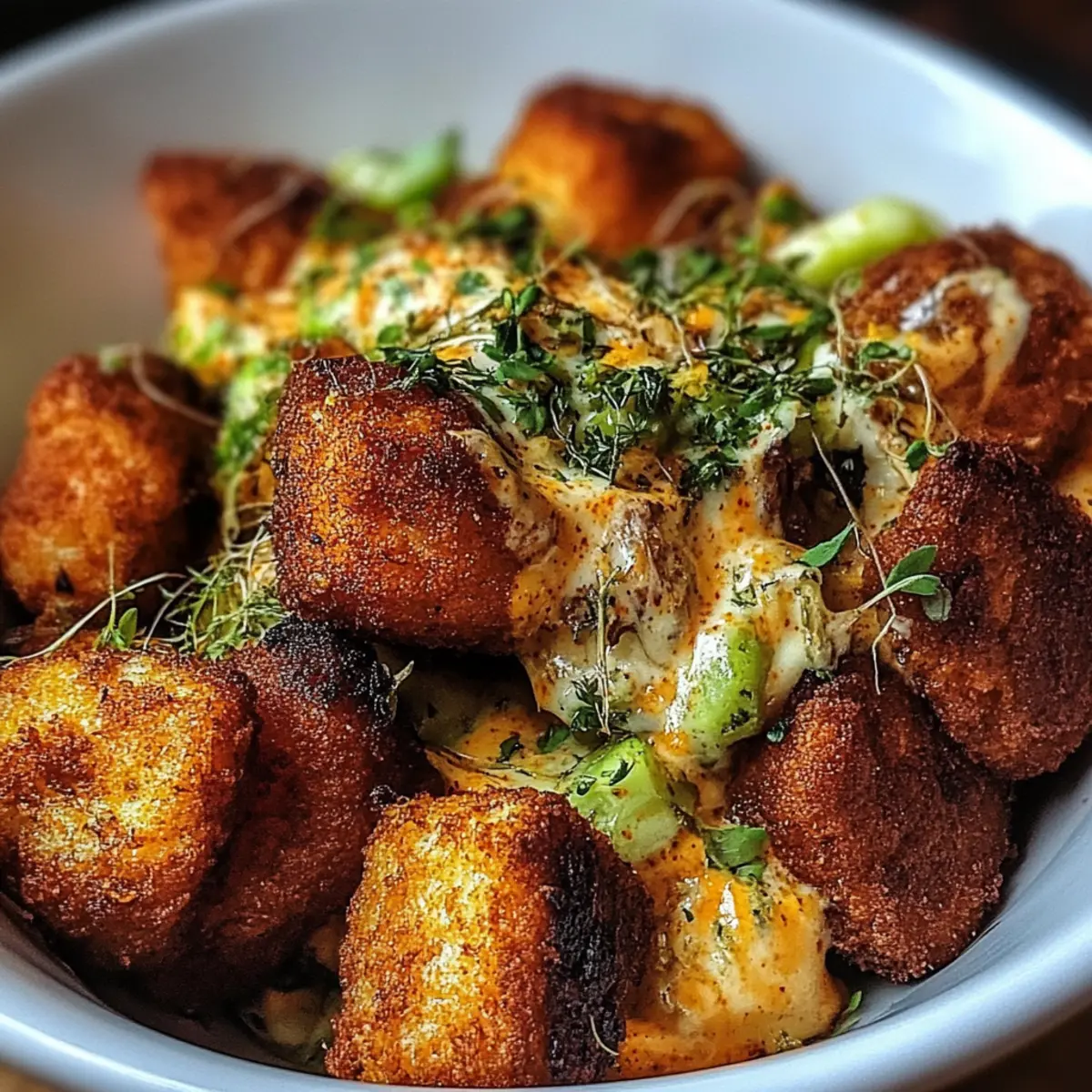Buffalo Bites Bowl with Crispy Potatoes & Shaved Brussels