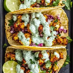 Cauliflower Tacos with Cilantro Lime Crema