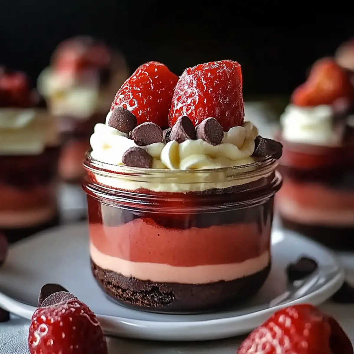 Chocolate Strawberry Mousse Cake Parfaits