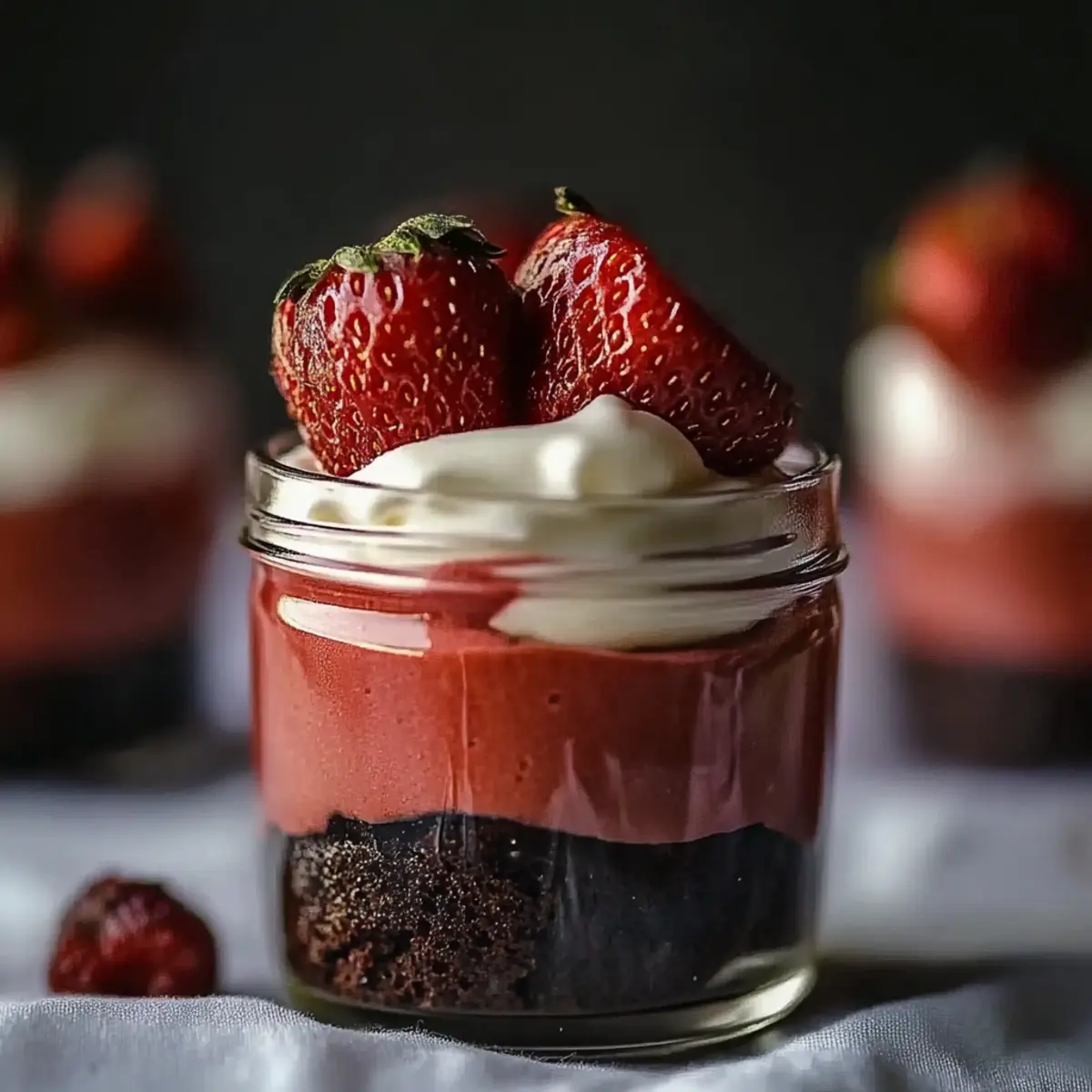 Chocolate Strawberry Mousse Cake Parfaits