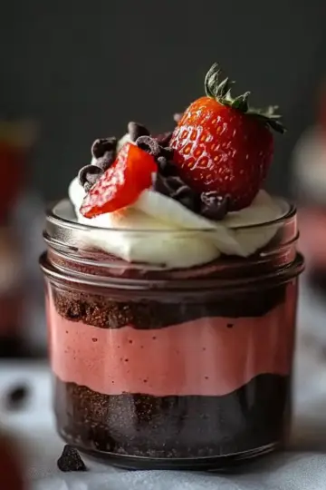 Chocolate Strawberry Mousse Cake Parfaits