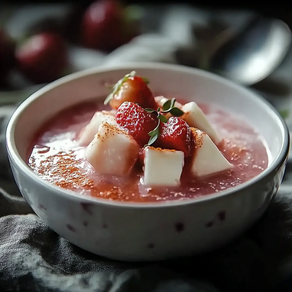 Creamy Strawberry Coconut Tapioca Dessert