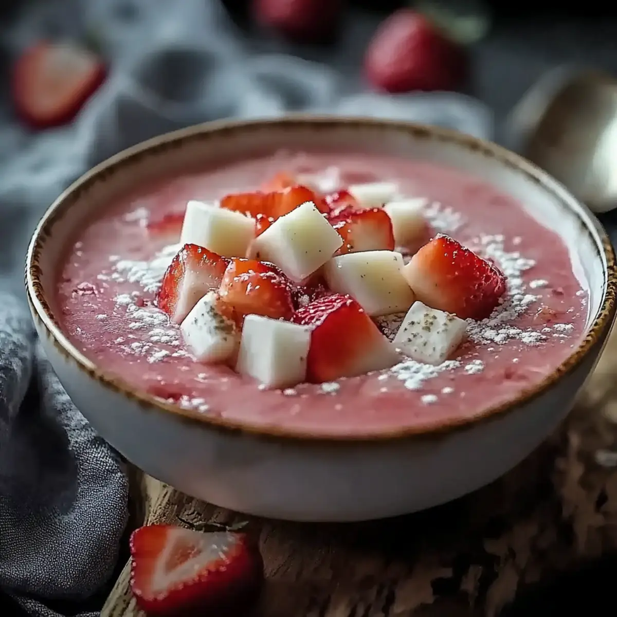 Creamy Strawberry Coconut Tapioca Dessert