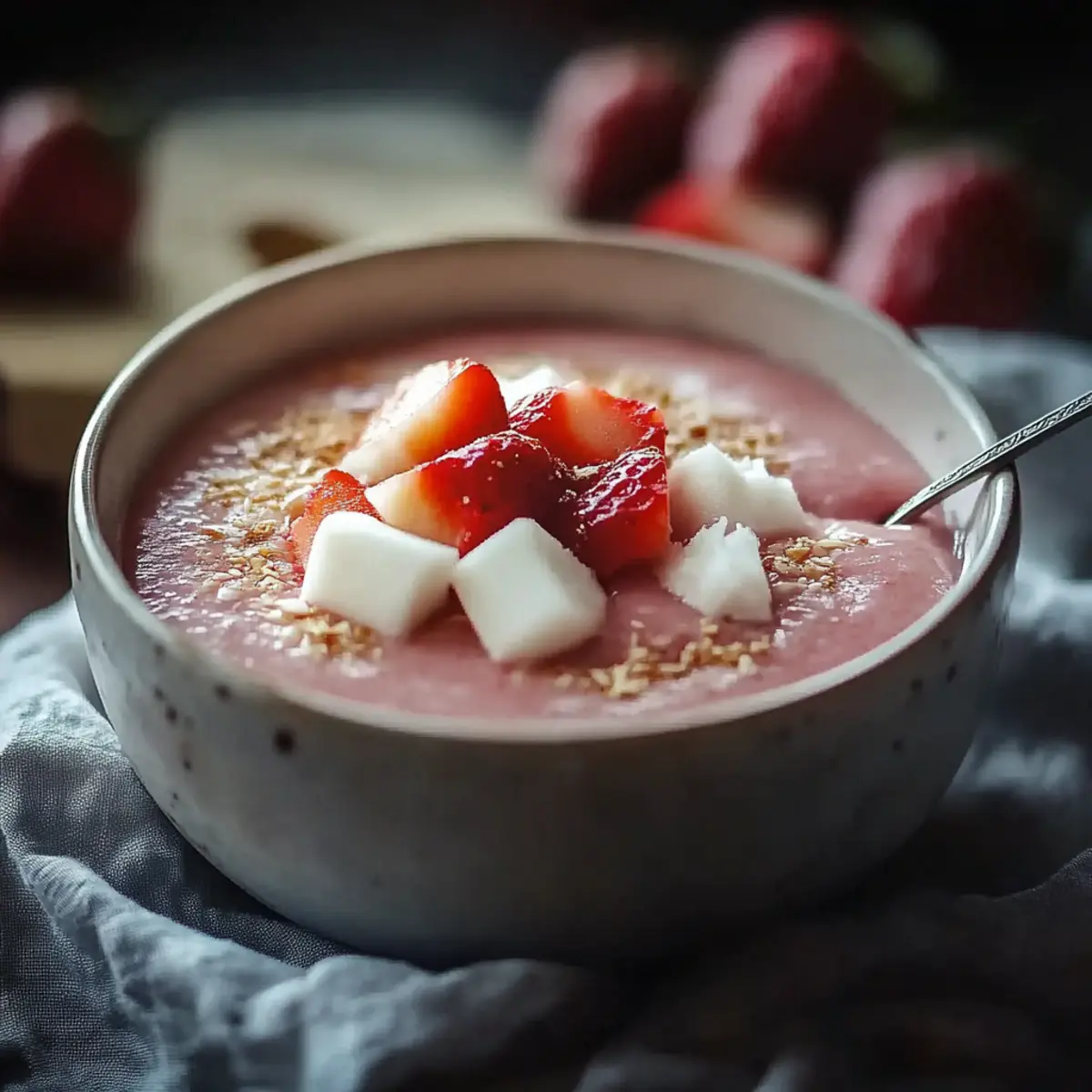 Creamy Strawberry Coconut Tapioca Dessert