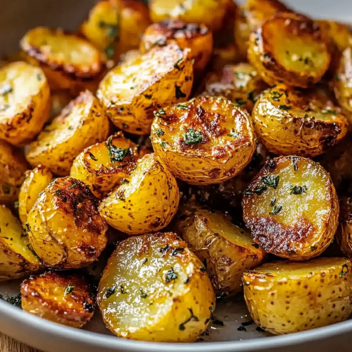 Crispy Roasted Mustard Potatoes