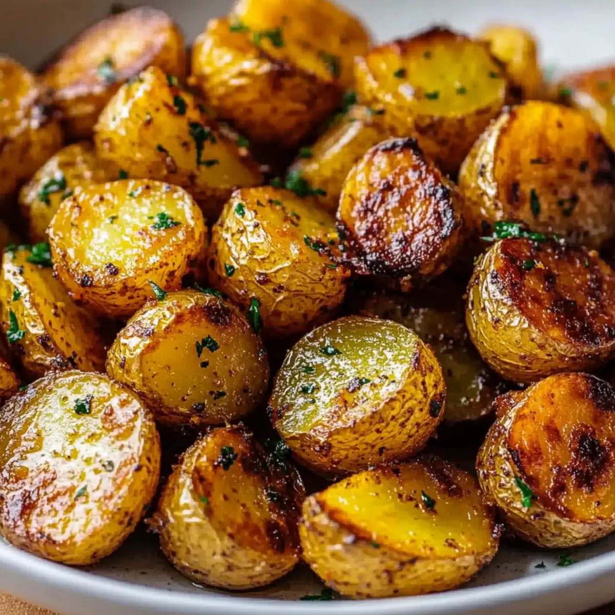 Crispy Roasted Mustard Potatoes