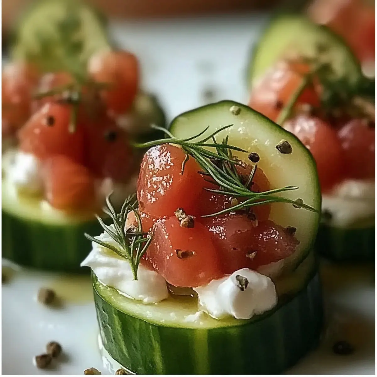 Cucumber Bites with Smoked Salmon
