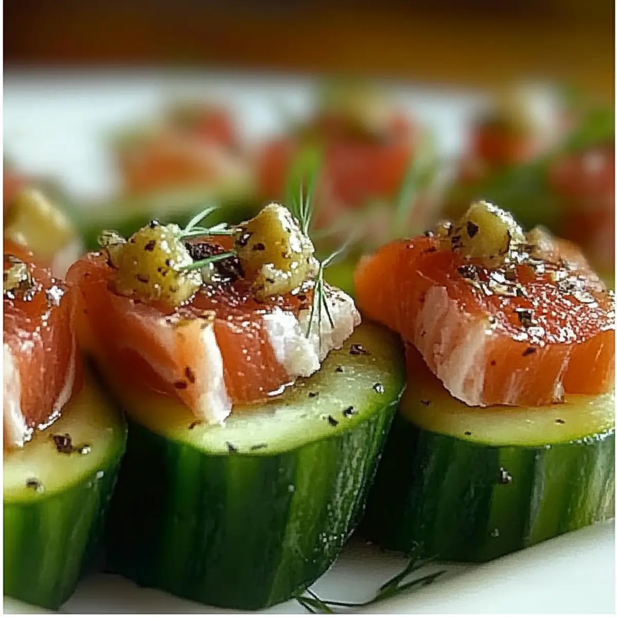 Cucumber Bites with Smoked Salmon