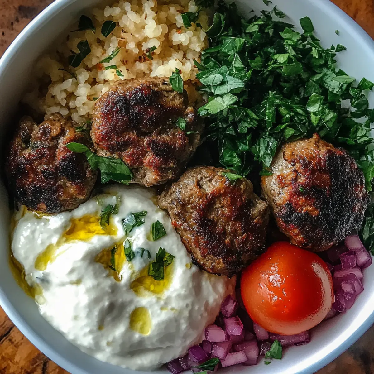 Greek Meatball Bowl