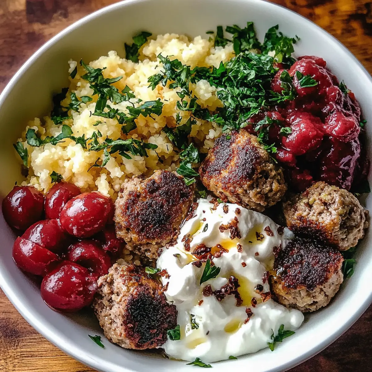 Greek Meatball Bowl
