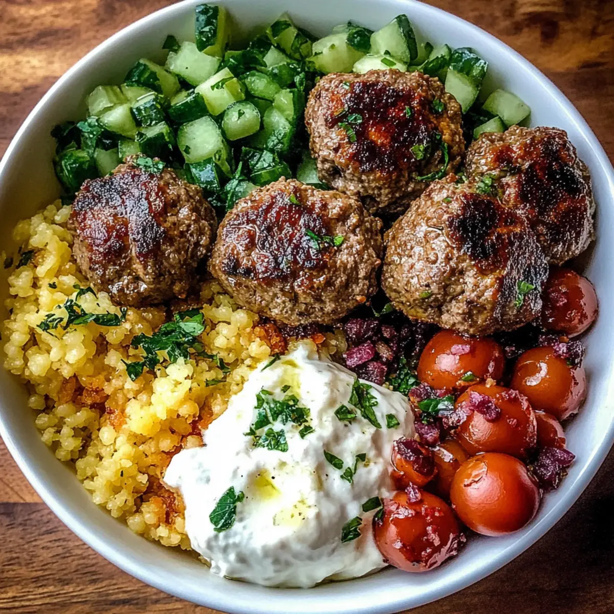 Greek Meatball Bowl