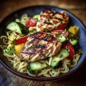 Grilled Chicken Orzo Salad with Avocado
