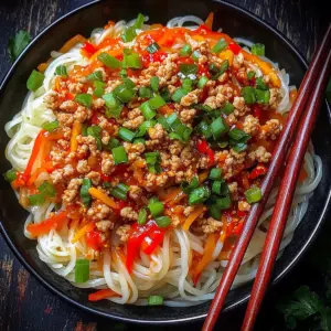 Ground Chicken Sweet Chili Noodles