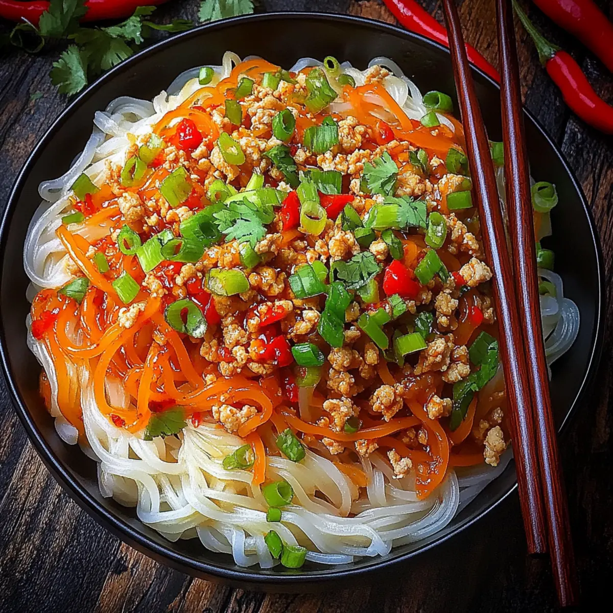 Ground Chicken Sweet Chili Noodles