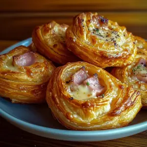 Ham and Cheese Puff Pastry Swirls
