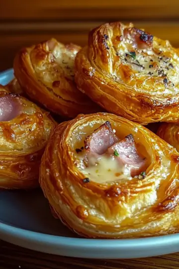 Ham and Cheese Puff Pastry Swirls