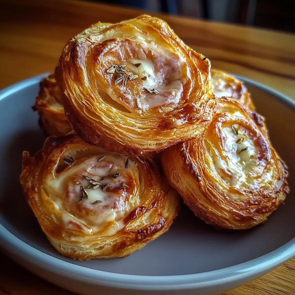 Ham and Cheese Puff Pastry Swirls