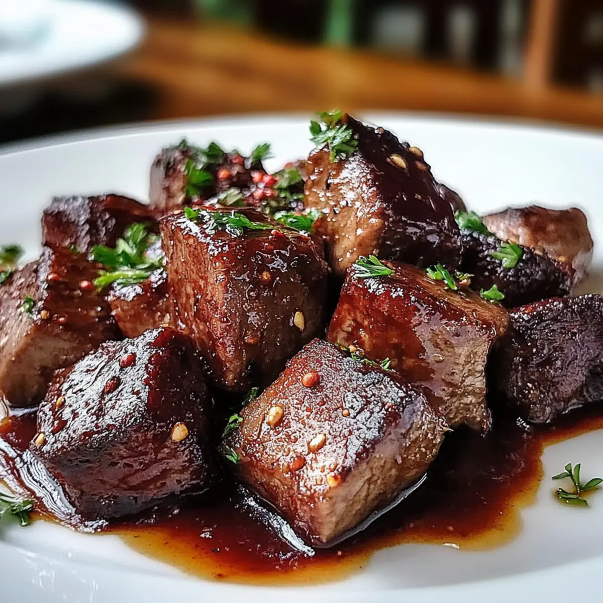 Healthy Clean High Protein Garlic Balsamic Steak Bites