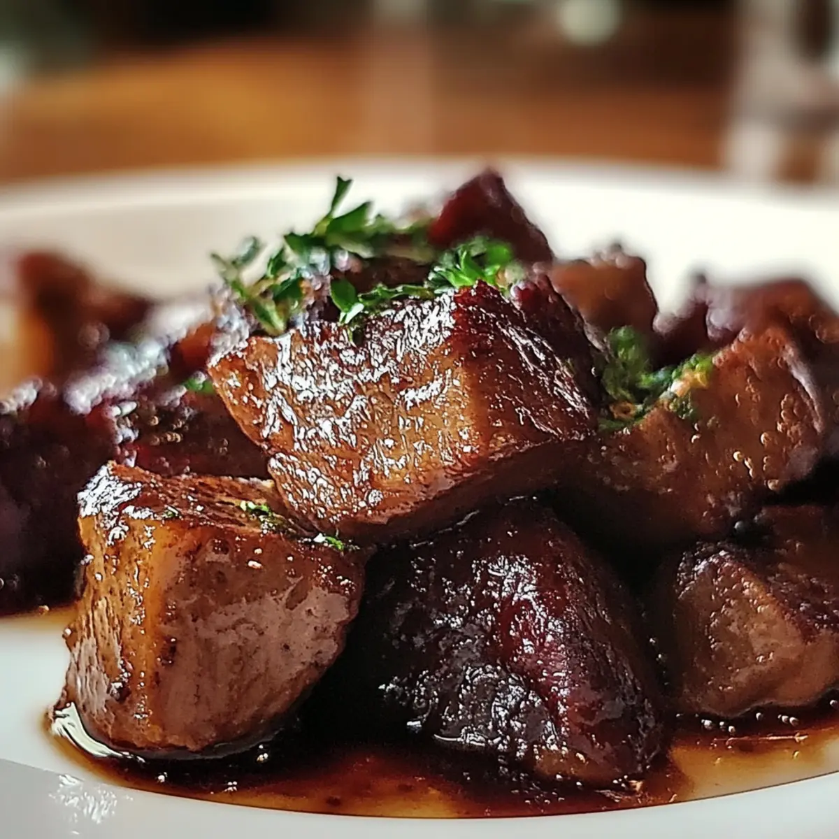 Healthy Clean High Protein Garlic Balsamic Steak Bites