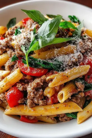 High Protein Creamy Beef Pasta