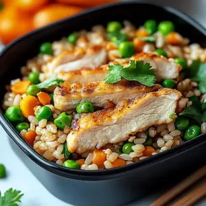 High Protein Crispy Garlic Chicken Fried Rice