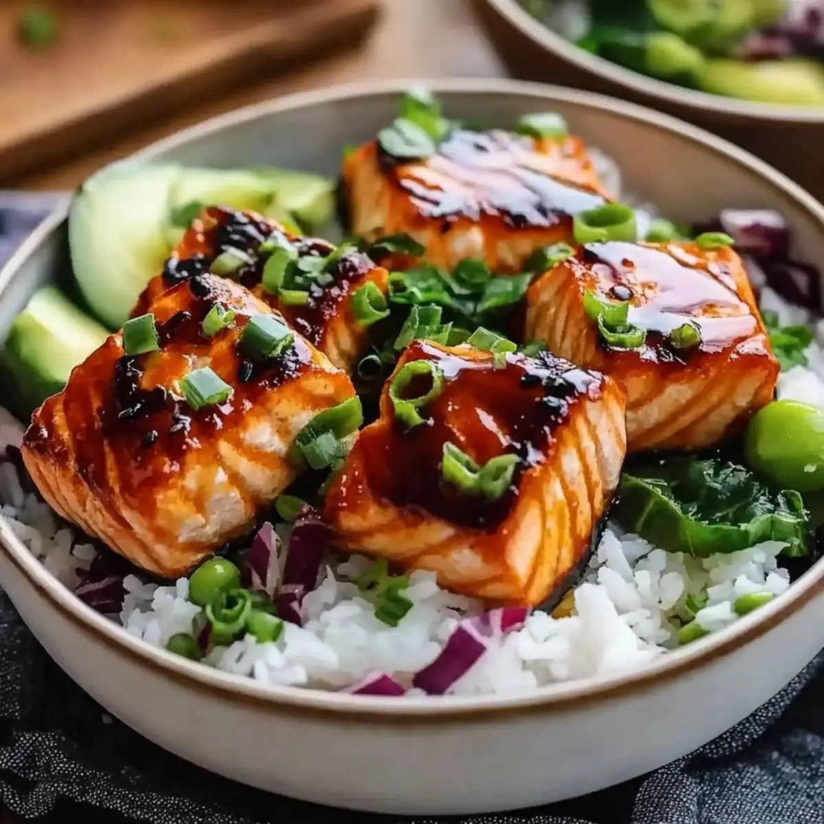 Honey Sriracha Glazed Salmon Bowls