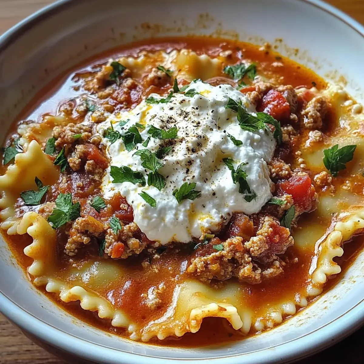 Lasagna Soup with Ricotta