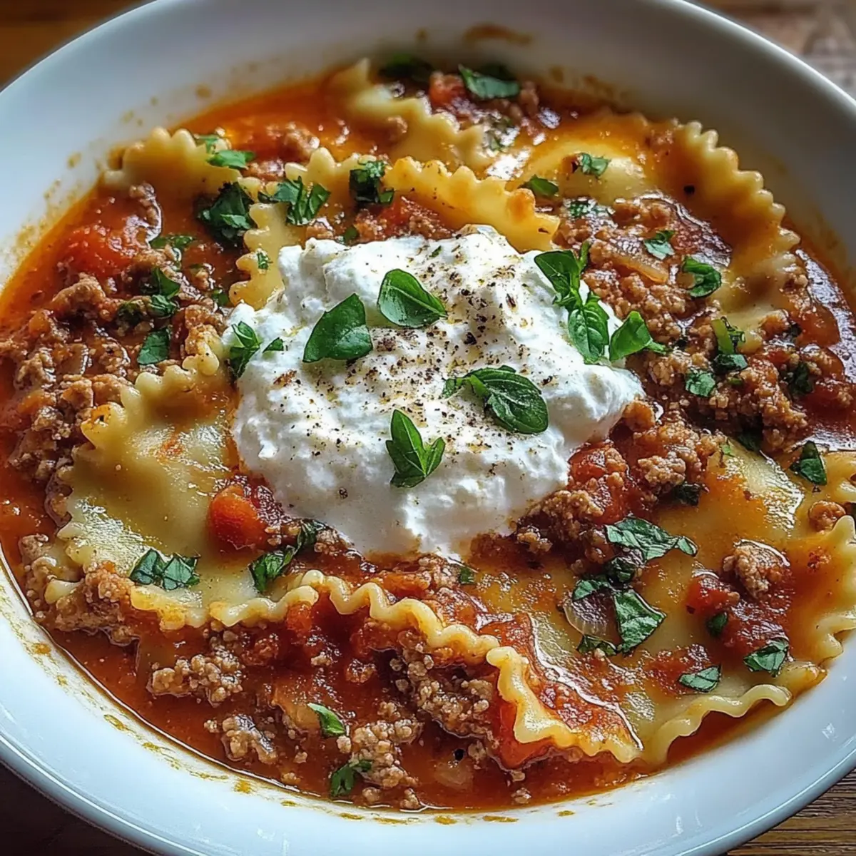 Lasagna Soup with Ricotta