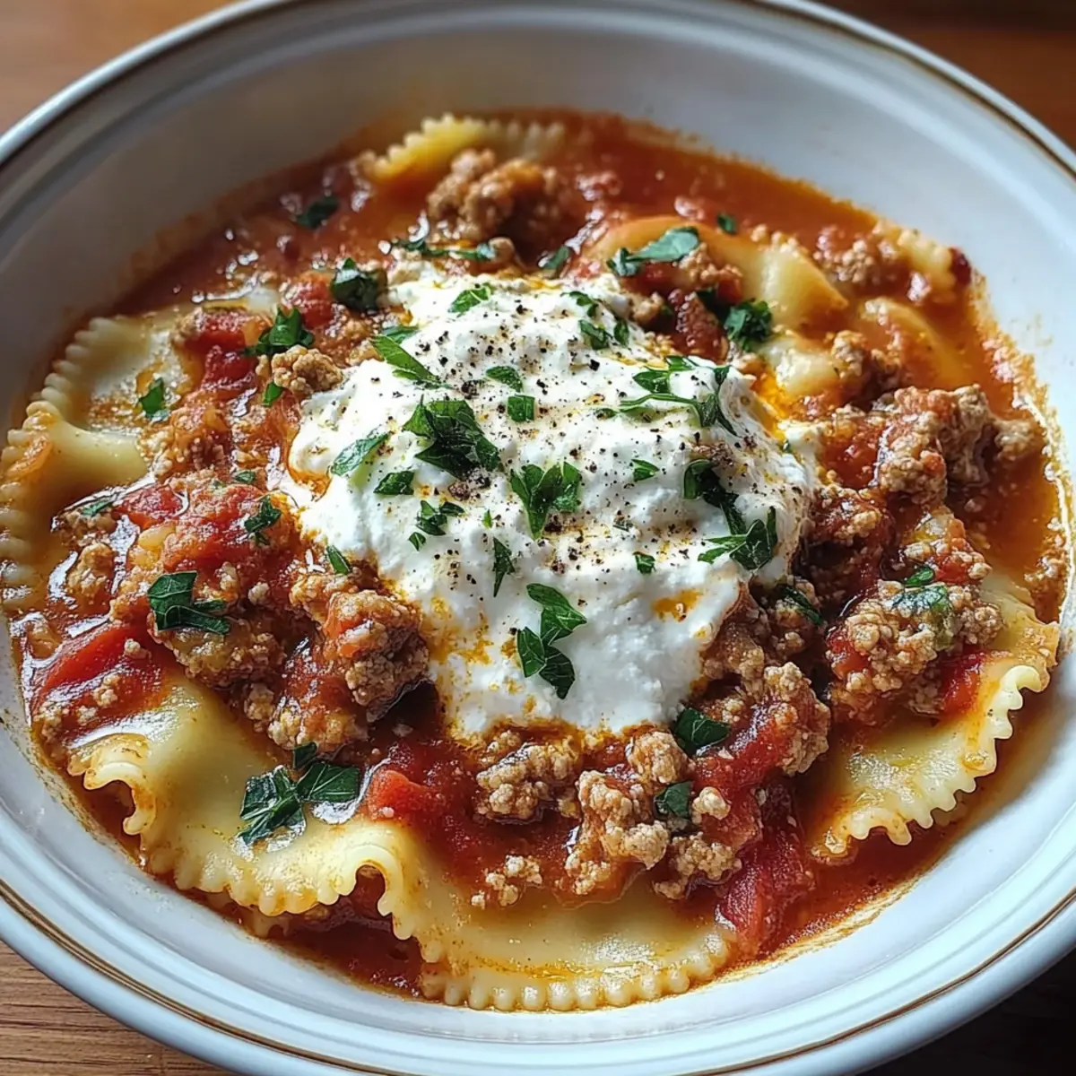 Lasagna Soup with Ricotta