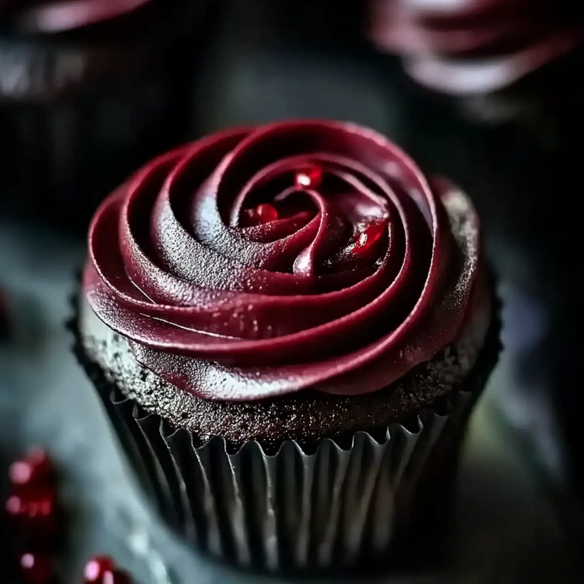 Midnight Rose Garden Cupcakes