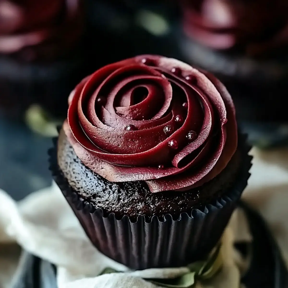 Midnight Rose Garden Cupcakes