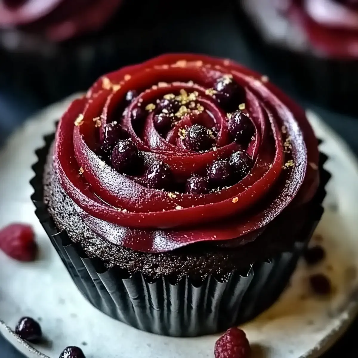 Midnight Rose Garden Cupcakes