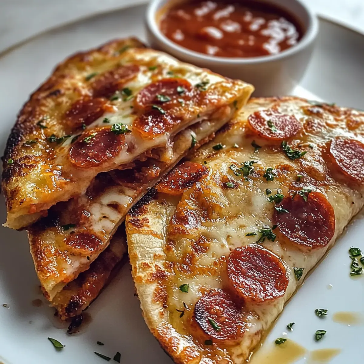 Pepperoni Pizza Quesadillas